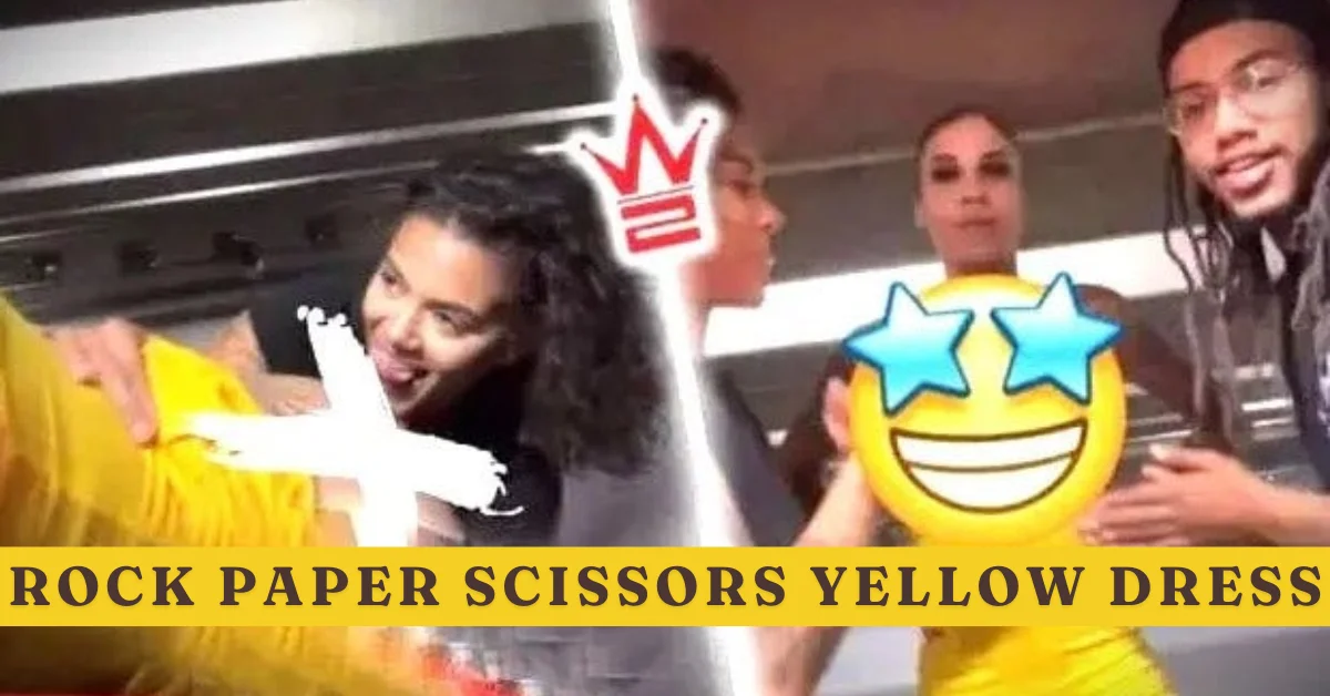 rock paper scissors yellow dress