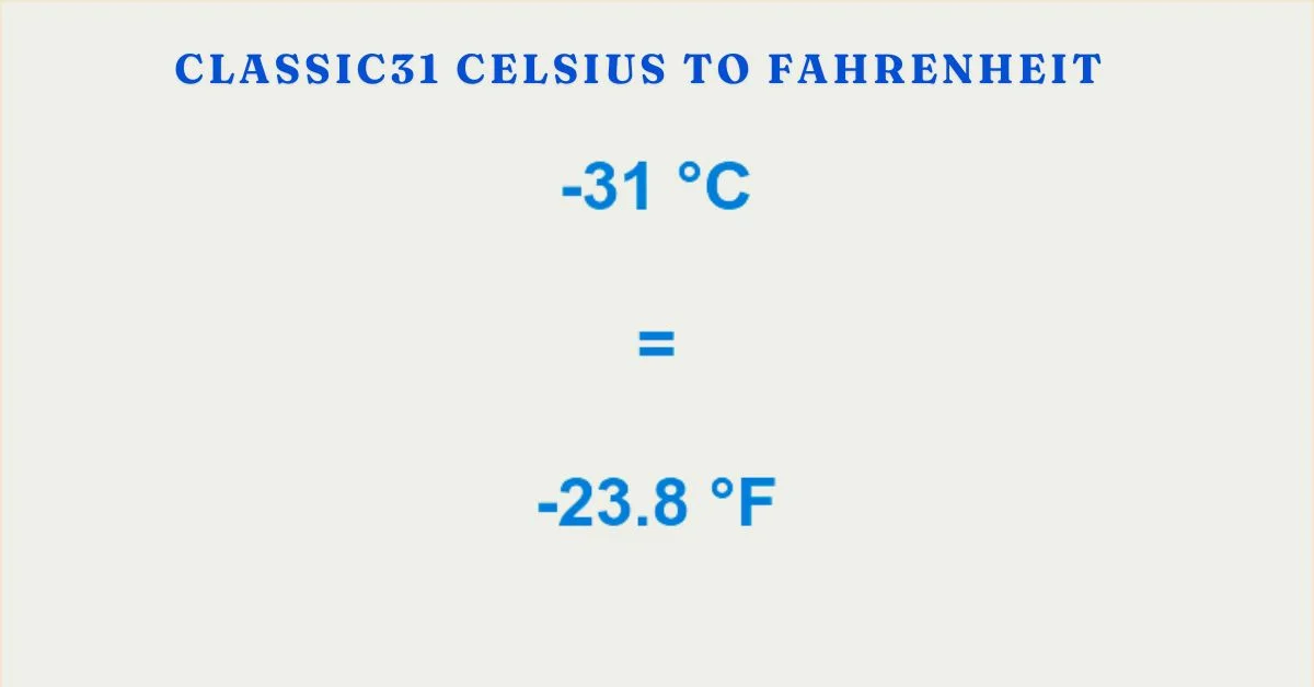 31 celsius to Fahrenheit